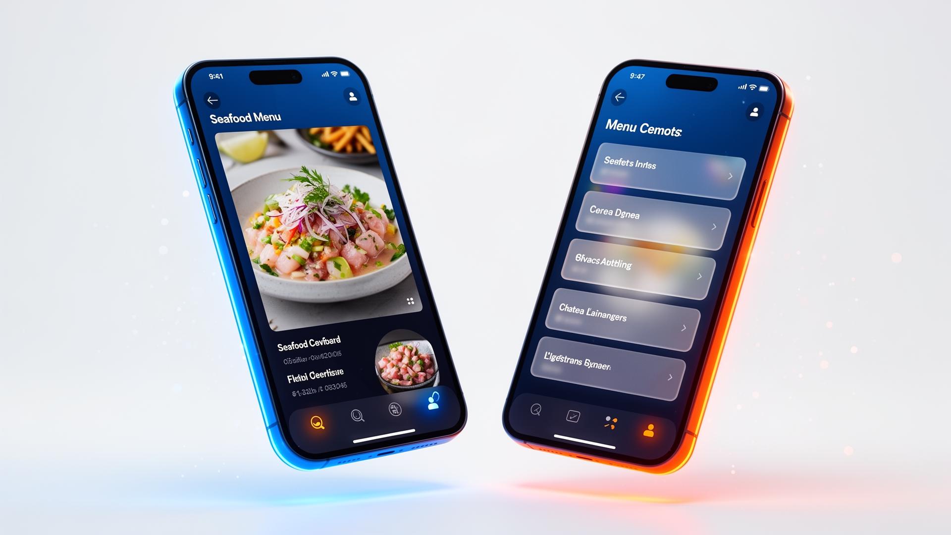 Menú digital NextMenu mostrado en dos teléfonos